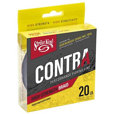 Strike King Contra Braid Performance Lenza da pesca, 274,4 m, Zero Stretch, 9,1 kg, verde Strike King Contra Braid Performance Lenza da pesca, 274,4 m, Zero Stretch, 9,1 kg, verde