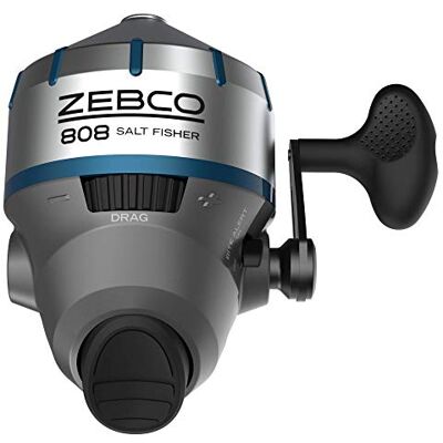 Zebco Mulinello da pesca in acqua salata 808, in acciaio inox, con inserto in ABS, anti-inversione e avviso di morso, pre-bobina con lenza Cajun da 9,1 kg, taglia 80, argento Zebco Mulinello da pesca in acqua salata 808, in acciaio inox, con inserto in ABS, anti-inversione e avviso di morso, pre-bobina con lenza Cajun da 9,1 kg, taglia 80, argento
