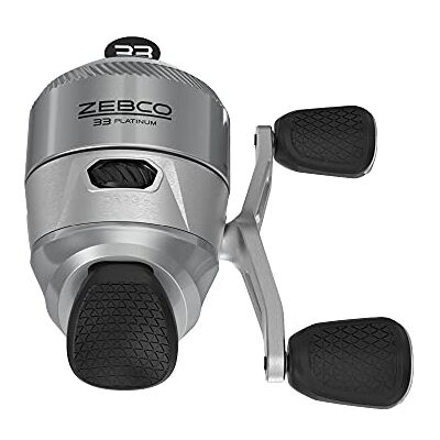 Zebco Mulinello da pesca 33 Platinum Spincast, misura 30, recupero destro o sinistro, rapporto di trasmissione 4,7:1, pre-bobina con linea Cajun da 4,5 kg, argento Zebco Mulinello da pesca 33 Platinum Spincast, misura 30, recupero destro o sinistro, rapporto di trasmissione 4,7:1, pre-bobina con linea Cajun da 4,5 kg, argento