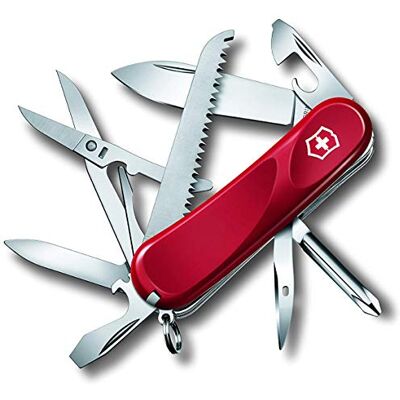 Victorinox , coltellino svizzero Evolution 18 (15 funzioni, presa ergonomica, lama, lima per metalli), rosso Victorinox , coltellino svizzero Evolution 18 (15 funzioni, presa ergonomica, lama, lima per metalli), rosso