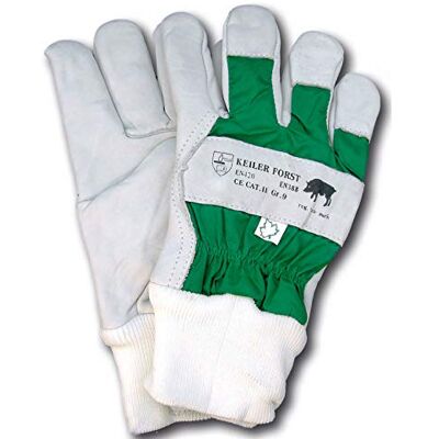 KEILER Forest 16060 Guanti in pelle di vacchetta, dita rinforzate, completamente foderati, dorso della mano impermeabile, EN 388, EN 420, 1 paio, bianco/verde (9) KEILER Forest 16060 Guanti in pelle di vacchetta, dita rinforzate, completamente foderati, dorso della mano impermeabile, EN 388, EN 420, 1 paio, bianco/verde (9)