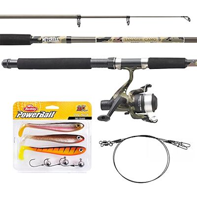 Mitchell Tanager Set da pesca telescopico mimetico composto da canna e mulinello con lenza e esche per la pesca di luccio e luccioperca. Mitchell Tanager Set da pesca telescopico mimetico composto da canna e mulinello con lenza e esche per la pesca di luccio e luccioperca.