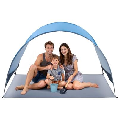 VEVOR Tenda da Spiaggia Antivento per Mare per 3 Persone Portatile con Borsa per il Trasporto e Picchetti, Ombrellone da Spiaggia Leggero e Compatto per Campeggio, Pesca, Picnic, Vacanza al Mare VEVOR Tenda da Spiaggia Antivento per Mare per 3 Persone Portatile con Borsa per il Trasporto e Picchetti, Ombrellone da Spiaggia Leggero e Compatto per Campeggio, Pesca, Picnic, Vacanza al Mare