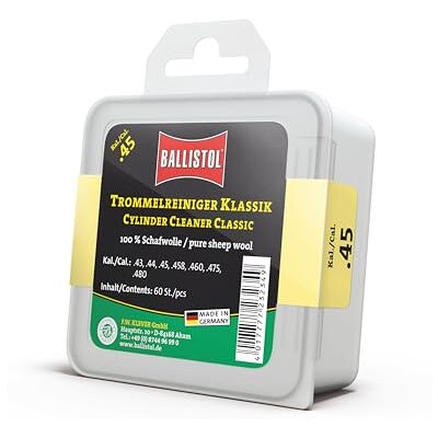 Ballistol 23234 Detergente per feltro classico, per tamburo, calibro 45, 100% lana di pecora, 60 pezzi Ballistol 23234 Detergente per feltro classico, per tamburo, calibro 45, 100% lana di pecora, 60 pezzi