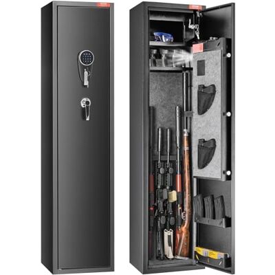 VEVOR Cassaforte per 6 Fucili, Cassaforte per Pistole Tastiera Digitale, Armadietto per Fucili, Ripiano Rimovibile per Armi Lunghe e Pistole Domestiche VEVOR Cassaforte per 6 Fucili, Cassaforte per Pistole Tastiera Digitale, Armadietto per Fucili, Ripiano Rimovibile per Armi Lunghe e Pistole Domestiche