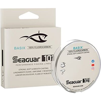 Seaguar 101 Basix Lenza da pesca in 100% fluorocarbonio, trasparente, resistenza alla rottura 2,7 kg, lunghezza 182,8 m Seaguar 101 Basix Lenza da pesca in 100% fluorocarbonio, trasparente, resistenza alla rottura 2,7 kg, lunghezza 182,8 m