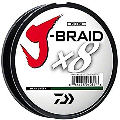 Daiwa , J-Braid x8 Grand Filo intrecciato da 137 metri, testato 2,7 kg, diametro 7,6 cm, verde scuro () Daiwa , J-Braid x8 Grand Filo intrecciato da 137 metri, testato 2,7 kg, diametro 7,6 cm, verde scuro ()