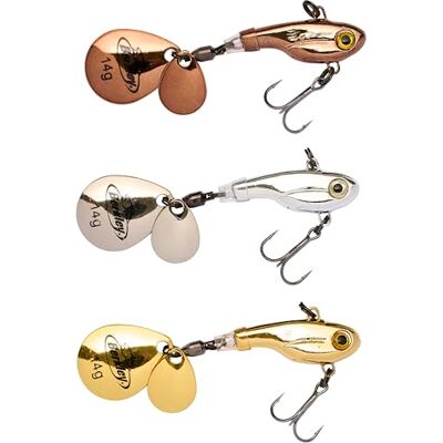 Berkley Pulse Spintail Esca da pesca 3-Pack, esche dure Predator con vibrazione a doppia lama per persici, trote e lucci, Fusion 19 Hook, Jig Spinner, pescatore d'acqua dolce di fiume o lago, 9g e 14g Berkley Pulse Spintail Esca da pesca 3-Pack, esche dure Predator con vibrazione a doppia lama per persici, trote e lucci, Fusion 19 Hook, Jig Spinner, pescatore d'acqua dolce di fiume o lago, 9g e 14g