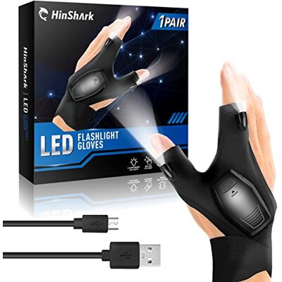 Hinshark Regalo Uomo, Ricaricabile Guanti con Luce LED Gadget Utili Idee Regalo Uomo Compleanno, Regali Uomo Natale Originali, Regalo Anniversario per Lui, Regalo Papà, Regali per Papà Natale Hinshark Regalo Uomo, Ricaricabile Guanti con Luce LED Gadget Utili Idee Regalo Uomo Compleanno, Regali Uomo Natale Originali, Regalo Anniversario per Lui, Regalo Papà, Regali per Papà Natale