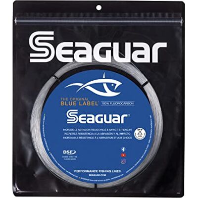 Seaguar Blue Label Big Game Lenza da pesca al 100% in fluorocarbonio, resistenza alla rottura di 68 kg, 100 m, trasparente Seaguar Blue Label Big Game Lenza da pesca al 100% in fluorocarbonio, resistenza alla rottura di 68 kg, 100 m, trasparente
