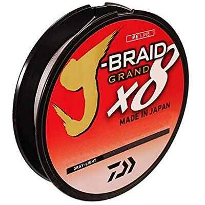 Daiwa , J-Braid x8 Filo intrecciato grande, 130 m, testato da 13,6 kg, diametro 28 cm, grigio chiaro Daiwa , J-Braid x8 Filo intrecciato grande, 130 m, testato da 13,6 kg, diametro 28 cm, grigio chiaro