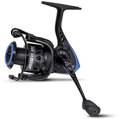 Zebco Premium Z-Cast SR 340 Mulinello con bobina in alluminio leggero, colore: Nero/Blu Zebco Premium Z-Cast SR 340 Mulinello con bobina in alluminio leggero, colore: Nero/Blu
