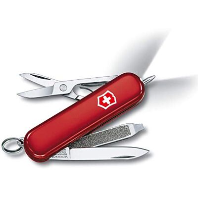 Victorinox , Signature Lite, Coltellino Svizzero, Originale, Multiuso, Campeggio, 7 Funzioni, Lama, piccola, Lima per unghie Victorinox , Signature Lite, Coltellino Svizzero, Originale, Multiuso, Campeggio, 7 Funzioni, Lama, piccola, Lima per unghie