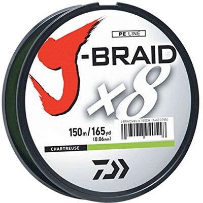 Daiwa Braided Line, Linea Intrecciata J-BRAIDX8 Unisex, Verde Scuro, 65 Lb Daiwa Braided Line, Linea Intrecciata J-BRAIDX8 Unisex, Verde Scuro, 65 Lb
