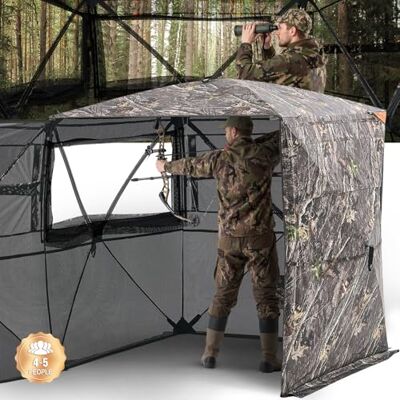 VEVOR Tenda da Caccia, Tenda da Caccia Trasparente per 4 a 5 Persone con Borsa per Il Trasporto, Mimetica Portatile a 360 Gradi, Riparo Nascosto Resistente con Porta e Finestra con Cerniera VEVOR Tenda da Caccia, Tenda da Caccia Trasparente per 4 a 5 Persone con Borsa per Il Trasporto, Mimetica Portatile a 360 Gradi, Riparo Nascosto Resistente con Porta e Finestra con Cerniera