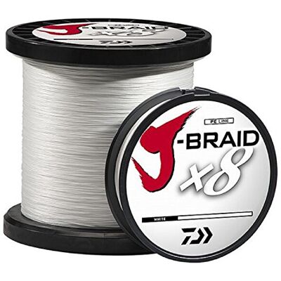 Daiwa J-BRAIDX8, Bobina di riempimento, Bianco, Diametro Mono: 11,3 kg. Daiwa J-BRAIDX8, Bobina di riempimento, Bianco, Diametro Mono: 11,3 kg.