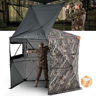 VEVOR Tenda da Caccia, Tenda da Caccia Trasparente per 6 a 7 Persone con Borsa per Il Trasporto, Mimetica Portatile a 288 Gradi, Riparo Nascosto Resistente con Porta e Finestra con Cerniera VEVOR Tenda da Caccia, Tenda da Caccia Trasparente per 6 a 7 Persone con Borsa per Il Trasporto, Mimetica Portatile a 288 Gradi, Riparo Nascosto Resistente con Porta e Finestra con Cerniera