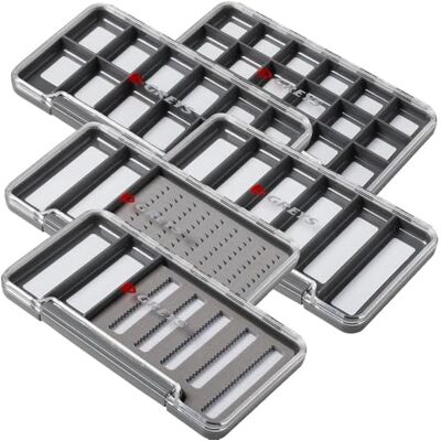 Greys Scatola sottile per attrezzatura da pesca, galleggiante, impermeabile, con coperchio trasparente, adatta per giacca o gilet, chiusura magnetica, 18 scomparti Greys Scatola sottile per attrezzatura da pesca, galleggiante, impermeabile, con coperchio trasparente, adatta per giacca o gilet, chiusura magnetica, 18 scomparti