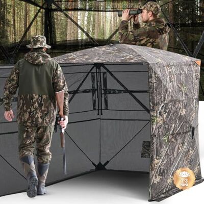 VEVOR Tenda da Caccia Portatile a 360 Gradi, Tenda da Caccia Trasparente per 2 o 3 Persone con Borsa per Trasporto, Riparo Nascosto Resistente con Porta Laterale Silenziosa e Finestra, per Tacchini VEVOR Tenda da Caccia Portatile a 360 Gradi, Tenda da Caccia Trasparente per 2 o 3 Persone con Borsa per Trasporto, Riparo Nascosto Resistente con Porta Laterale Silenziosa e Finestra, per Tacchini