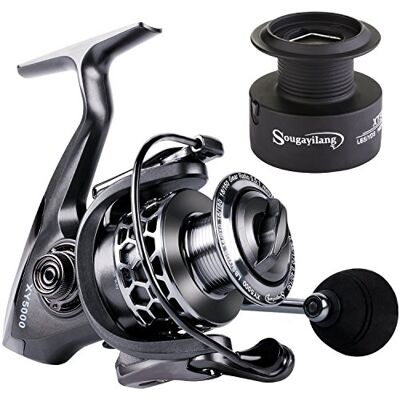 Sougayilang Mulinello da pesca 13+1BB leggero ultra liscio in alluminio mulinello da pesca con bobina di grafite di ricambio libera (XY4000) Sougayilang Mulinello da pesca 13+1BB leggero ultra liscio in alluminio mulinello da pesca con bobina di grafite di ricambio libera (XY4000)