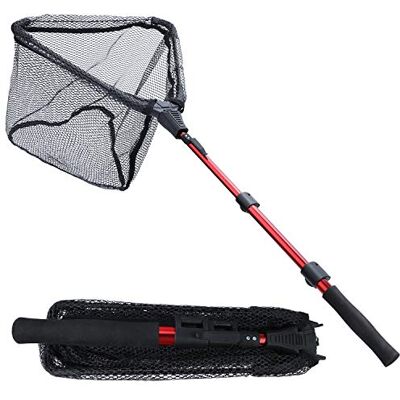 Sougayilang Retino da pesca per pesci, palo telescopico pieghevole pieghevole, rete in nylon resistente, cattura o rilascio sicuro dei pesci RSJ115CM Sougayilang Retino da pesca per pesci, palo telescopico pieghevole pieghevole, rete in nylon resistente, cattura o rilascio sicuro dei pesci RSJ115CM