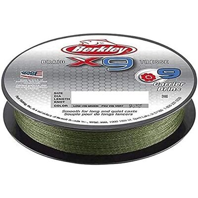 Berkley X9 Lenza intrecciata a 9 fili, per pesca in acqua salata e d'acqua dolce Berkley X9 Lenza intrecciata a 9 fili, per pesca in acqua salata e d'acqua dolce