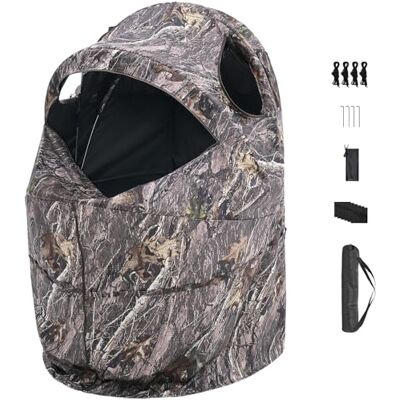 VEVOR Tenda da Caccia, Tenda da Caccia Singola con Borsa per Il Trasporto, Mimetica Portatile, Riparo Nascosto Resistente Rinforzato con Porta e Finestra con Cerniera Silenziosa, per Tacchini e Cervi VEVOR Tenda da Caccia, Tenda da Caccia Singola con Borsa per Il Trasporto, Mimetica Portatile, Riparo Nascosto Resistente Rinforzato con Porta e Finestra con Cerniera Silenziosa, per Tacchini e Cervi