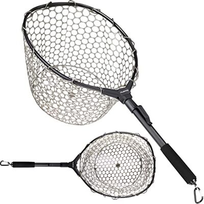 PLUSINNO Retino da pesca a mosca, per pesca alla trota, spigola e pesce, in morbida gomma, cattura e rilascia (40,6 x 33 cm) PLUSINNO Retino da pesca a mosca, per pesca alla trota, spigola e pesce, in morbida gomma, cattura e rilascia (40,6 x 33 cm)