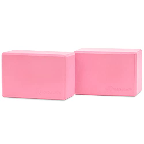 ProsourceFit Foam Yoga Foam Yoga Blocks Set di 2 Pezzi, Rosa