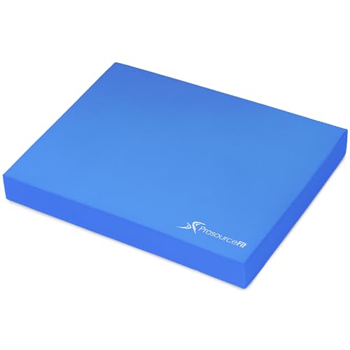 ProsourceFit Exercise Balance Pad – Large Cushioned Non-Slip Foam Mat & Knee Pad for Fitness, Stability Training, Physical Therapy, Yoga Blue XL (18.75" x 15")