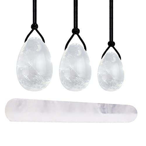 MiZuh Yoni Egg per esercizi Kegel Quarzo rosa Giada Yoni Egg Set Kegel Esercizio muscolare Uova Yoni Pietre naturali Palla Esercizio Massaggio Uovo, Tipo 9