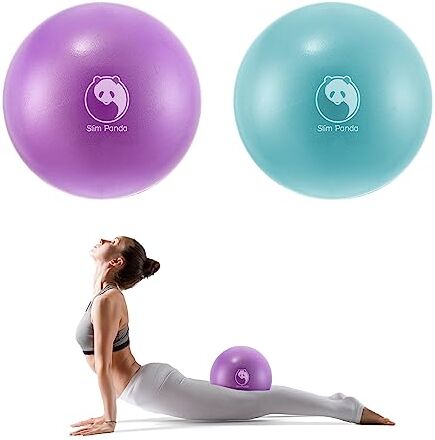 Panda Palla Pilates Piccola, 23 cm Anti Scoppio Antiscivolo Palla Ginnastica con Cannuccia Gonfiabile, Soft PVC Palla da Yoga per la Terapia Degli Anziani, Casa, Fitness, Allenamento Equilibrio