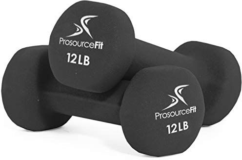 ProsourceFit Neoprene Dumbbell Coated for Non-Slip Grip, 12 lb