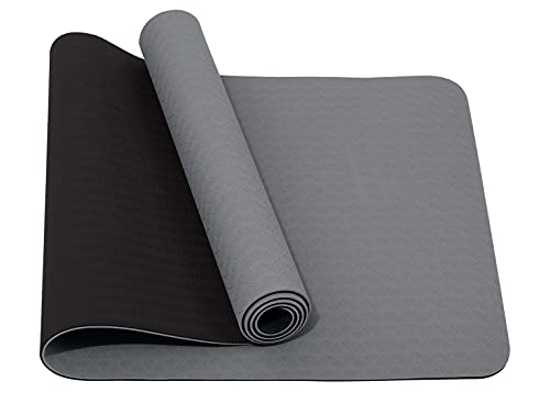 Fitem -Tappeto ecologico e naturale, IN TPE, 183 x 61 x 0,6 cm, double face, antiscivolo, ammortizzante, eco-sostenibile, igienico, ideale per yoga, palestra, sport, ginnastica