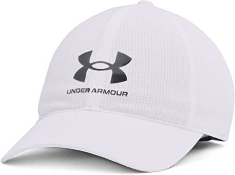 Under Armour Men's ArmourVent Adjustable Hat, White (100)/Pitch Gray, One Size Fits Most