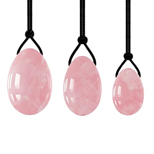 MiZuh Yoni Egg per esercizi Kegel Quarzo rosa Giada Yoni Egg Set Kegel Esercizio muscolare Uova Yoni Pietre naturali Palla Esercizio Massaggio Uovo, Tipo 2