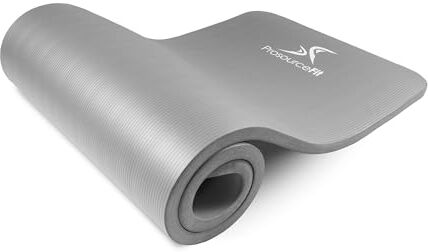 ProsourceFit Tappetino da yoga e pilates, extra spesso, da 2,5 cm, imbottito, per allenamento a casa, per uomini e donne, grigio, 180,3 x 61 cm