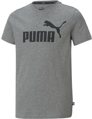 Puma PUMHB # Ess Logo Tee B, Maglietta Boy's, Medium Gray Heather, 128