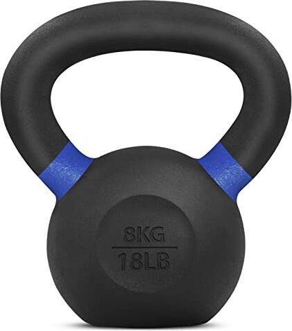 Yes4All Peso del kettlebell rivestito in polvere, 8 kg, blu scuro