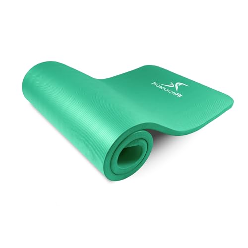 ProsourceFit Tappetino da yoga e pilates extra spesso da 13 mm o 25 mm, lungo 180,3 cm, ad alta densità, con comoda schiuma e tracolla, verde