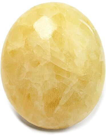 Eusice Calcite Gialla Pietra Naturale, Ciottoli Portafortuna e Protezione, 100% Artigianale e Fatto a Mano, Diaspro etico di alta qualità per Litoterapia, Benessere, Meditazione, Yoga