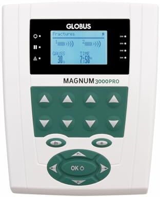 GLOBUS Magnum 3000 Pro, Magnetoterapia Professionale con 400 Gauss Totali di Potenza, 70 Programmi Certificati, per La Cura di Patologie Osteoarticolari e Recupero Dopo Interventi Ortopedici