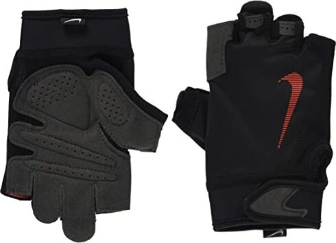 Nike Men' s Ultimate Fitness Gloves, Guanti Uomo, Nero/Cremison/lt