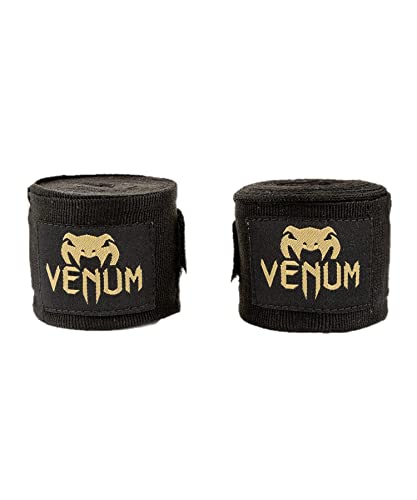 VENUM Kontact, Bendaggi da Boxe Unisex, Nero/Oro, 4 m