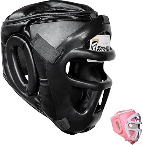 Farabi Sports Head Guard for Boxing MMA Muay Thai Fight Cage Training Helmet (Black, Medium)