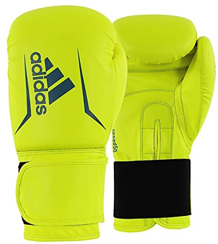 Adidas Guanti da Boxe, da Adulto, Taglia 50-, Colore: Giallo/Blu