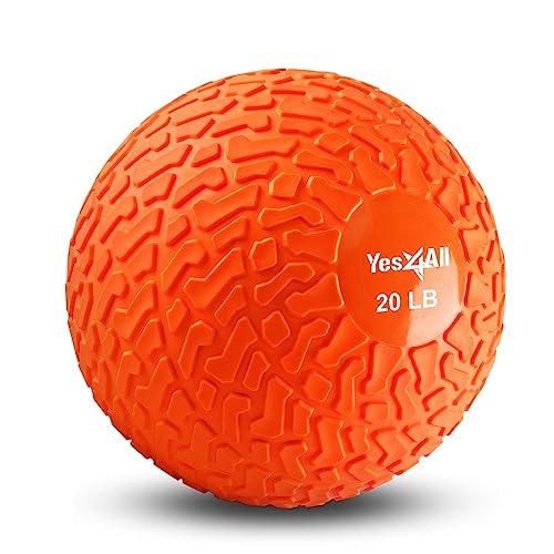 Yes4All Slam Balls 9 kg, arancione, palla medica riempita di sabbia senza rimbalzo, adatta per l'allenamento e la forza