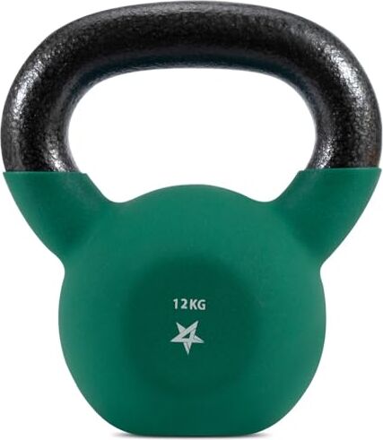 Yes4All XY59 Kettlebell rivestite in neoprene, Kettlebell per allenamento della forza 12KG Verde scuro