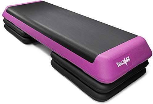 Yes4All Piattaforma aerobica per adulti unisex rosa/nero con 4 rialzi taglia Health Club, X-Large