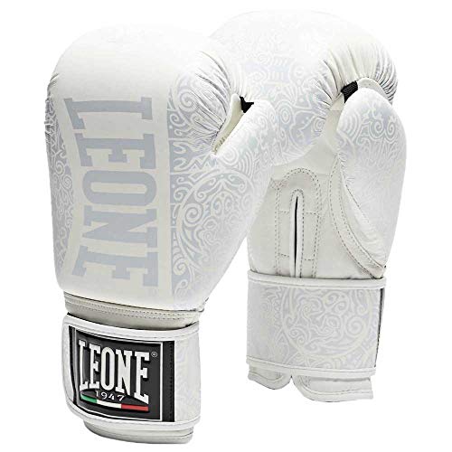 Leone , Guantoni Boxe Maori, Unisex – Adulto, Bianco, 10 OZ M,